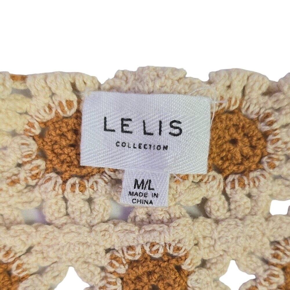Le Lis Taupe/Tan Sleeveless Multi Crochet Tank - Picture 4 of 4